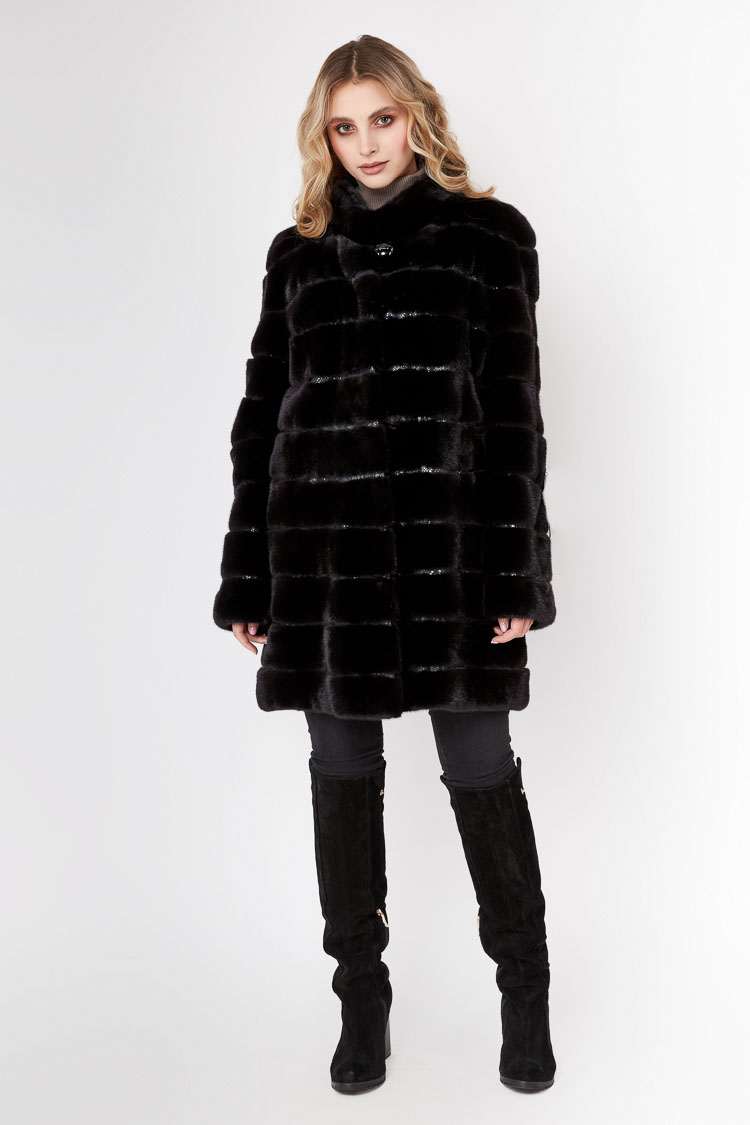 

Шуба Karamitsos 801/90  Black glama 227770003, Шуба Karamitsos 801/90 L Black glama 227770003