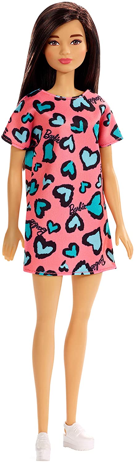 

Кукла Барби Стиль Брюнетка в розовом платье Barbie Doll, Brunette Pink and Blue Heart-Print Dress (GHW46)
