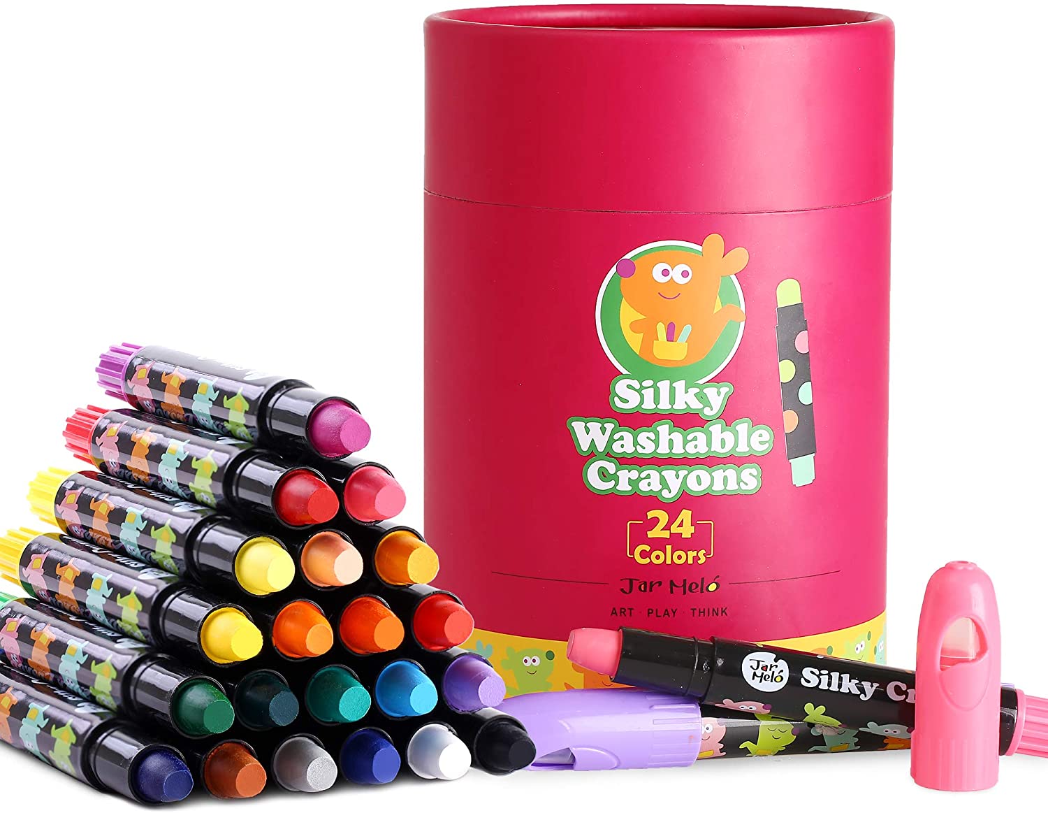 

Крайоны для рисования Jar Melo Silky Washable Crayons Водорастворимые 24 шт., в фирменной упаковке-тубусе (1708214201)