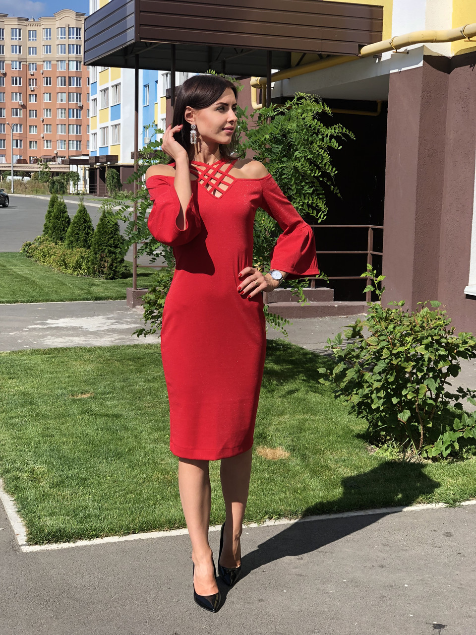 

Женское трикотажное платье Poliit 8407 красный, Женское трикотажное платье Poliit 8407 красный 36
