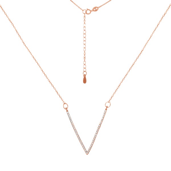 

Серебряное колье Сильвекс с позолотой буква V