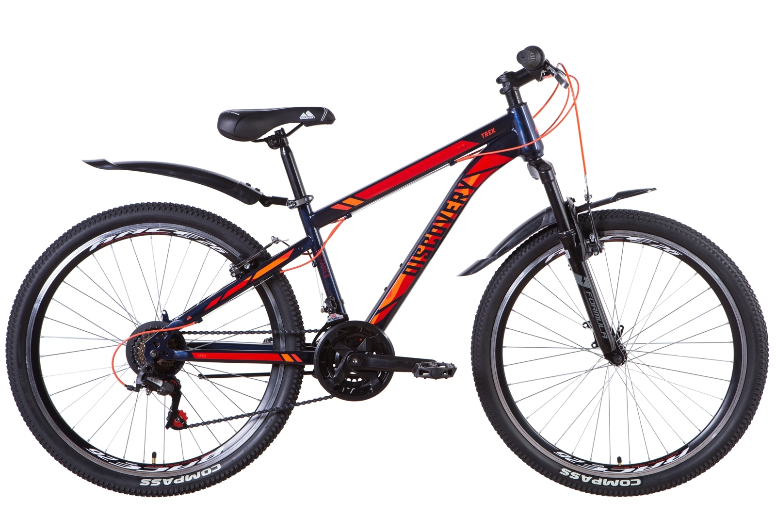 

Велосипед 26" Discovery TREK 15" сине-оранжевый 2021