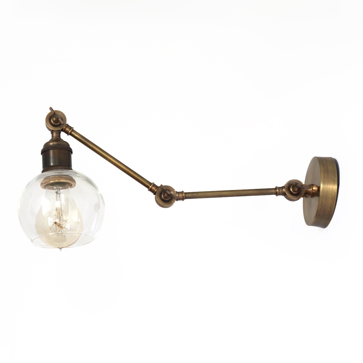 

Бра для гостиной, спальни, офиса, прихожей, кафе 474 стекло прозрачный/латунь коричневый PikArt