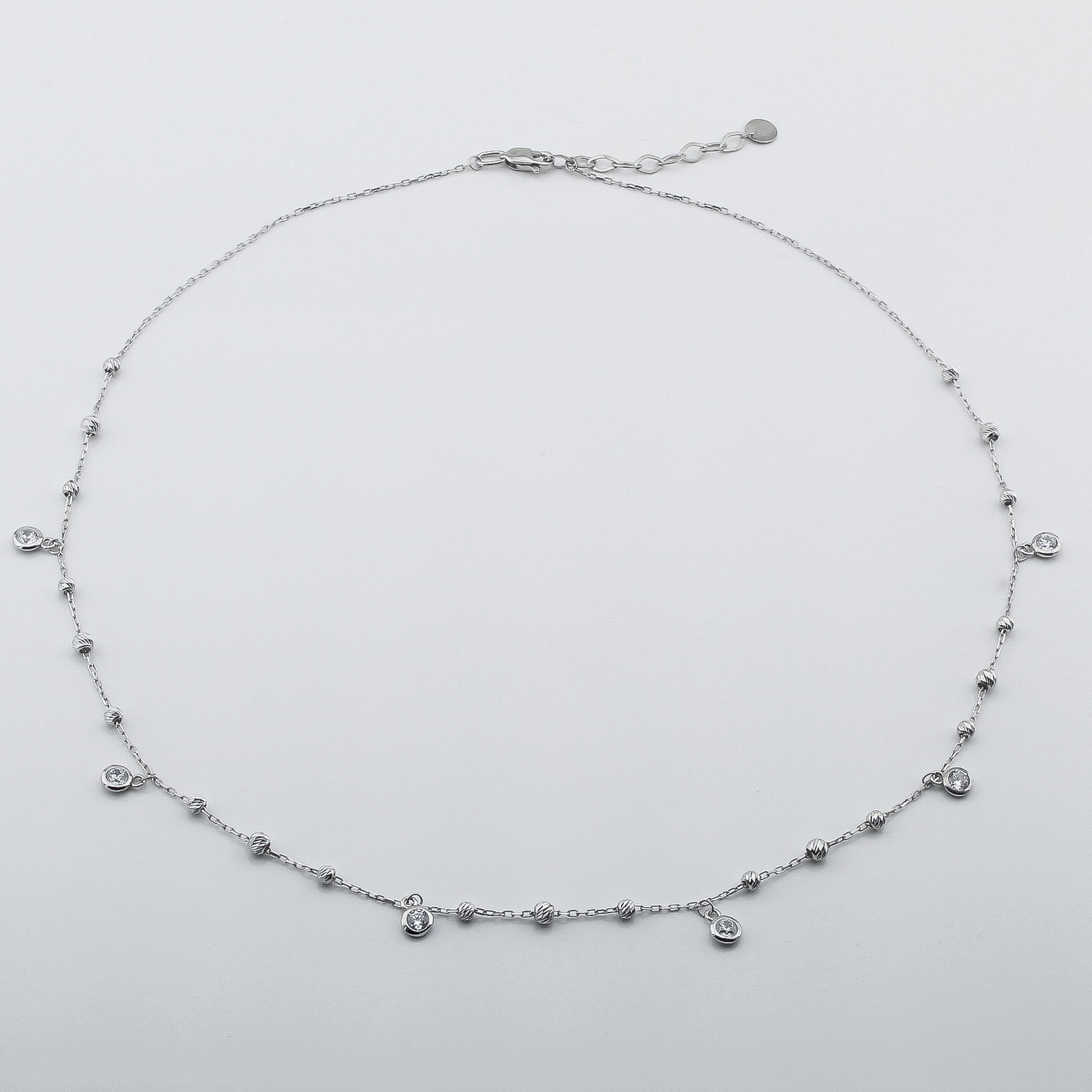 

Серебряное колье с фианитами ko14683 Диамант, 45 размер