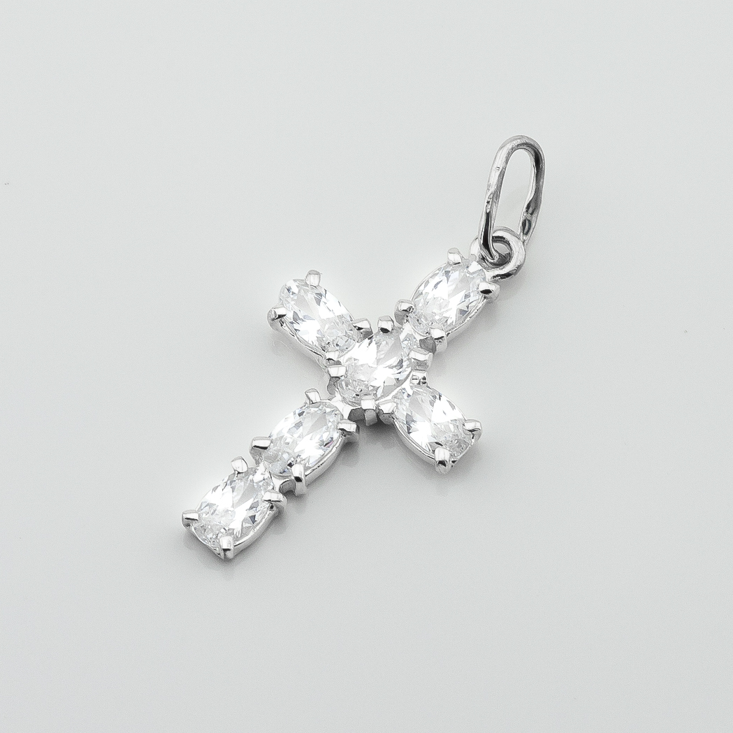 

Серебряный крестик с фианитами 13704-4silver Диамант