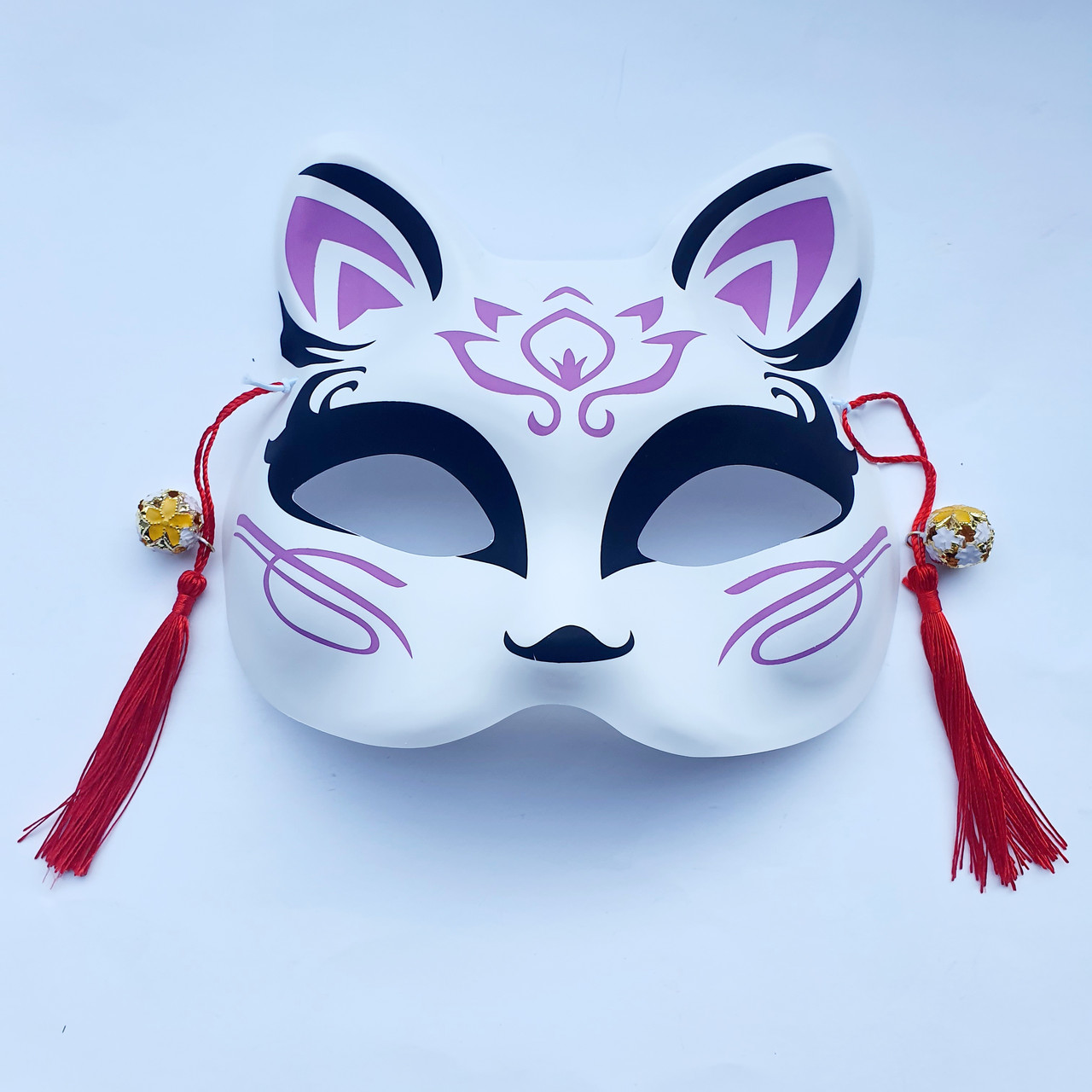 

Маска Кицунэ Японской Лисы Kitsune фиолет, 18х17 см