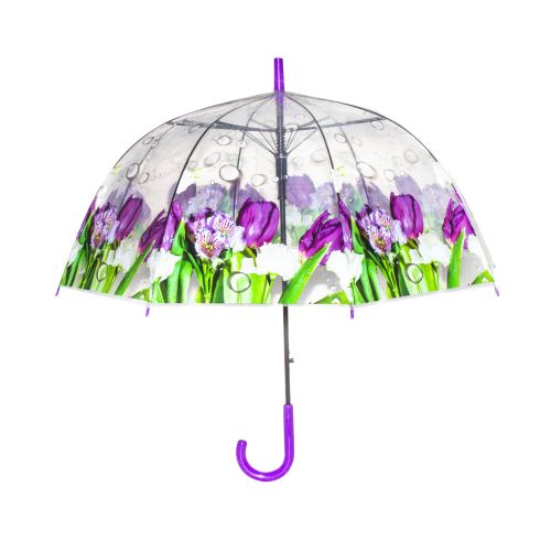 

Зонт прозрачный "Букет", 83 см (фиолетовый)