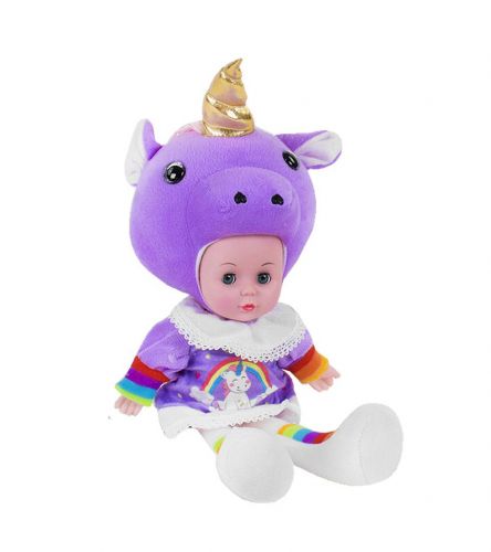 

Мягкая кукла "Lovely Doll: Единорожек" фиолетовый с золотистым рогом
