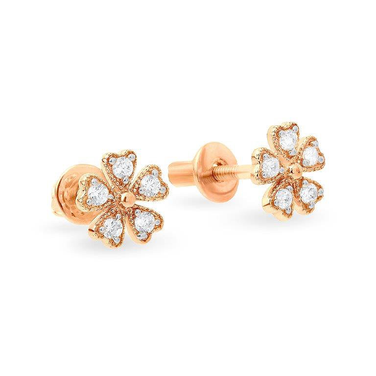 

Серьги из красного золота с куб. циркониями 1552255