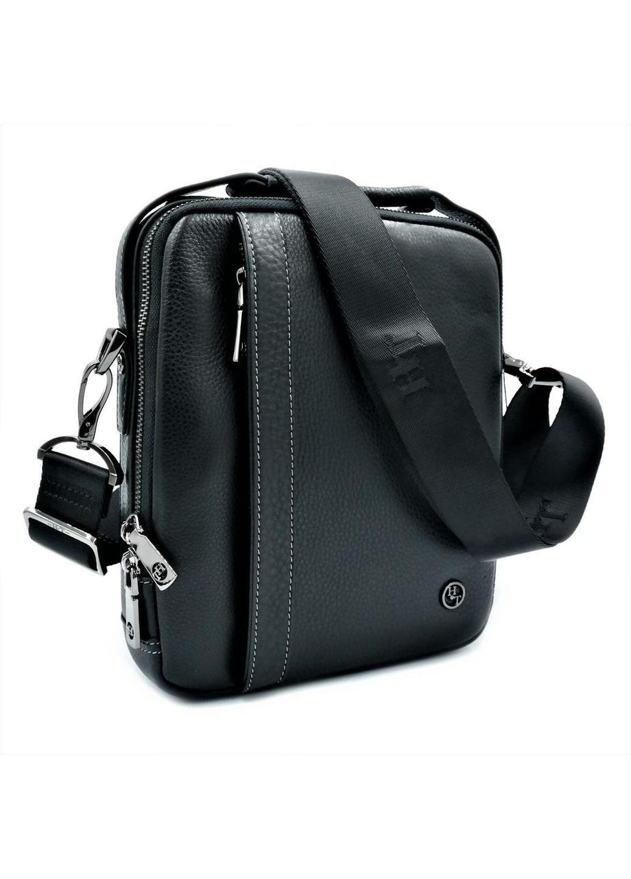 

Мужская кожаная сумка H.T.Leather чёрного цвета 26 х 22 х 7 см
