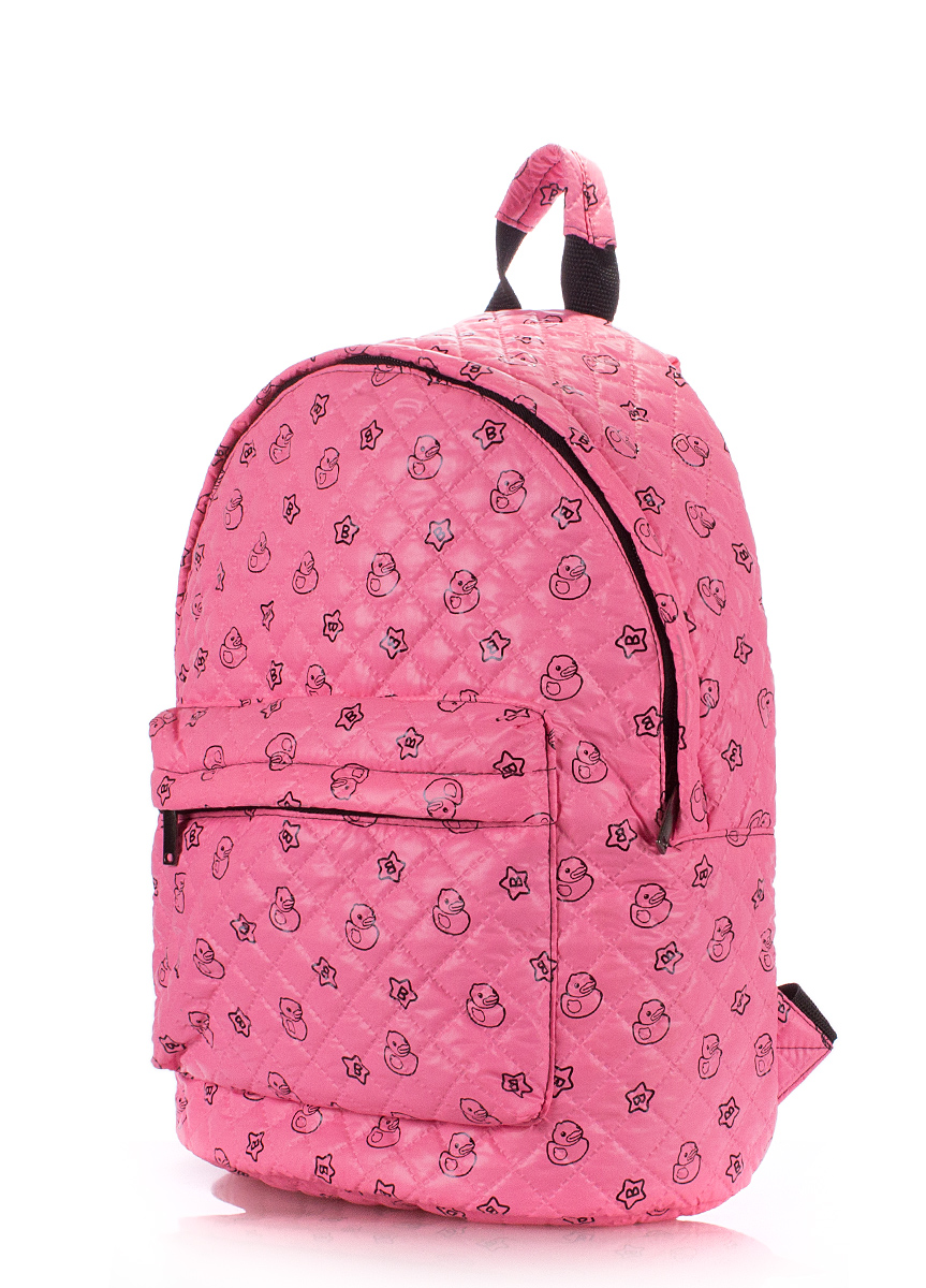 

Рюкзак женский стеганый с уточками Poolparty Backpack Pink (P-1452)