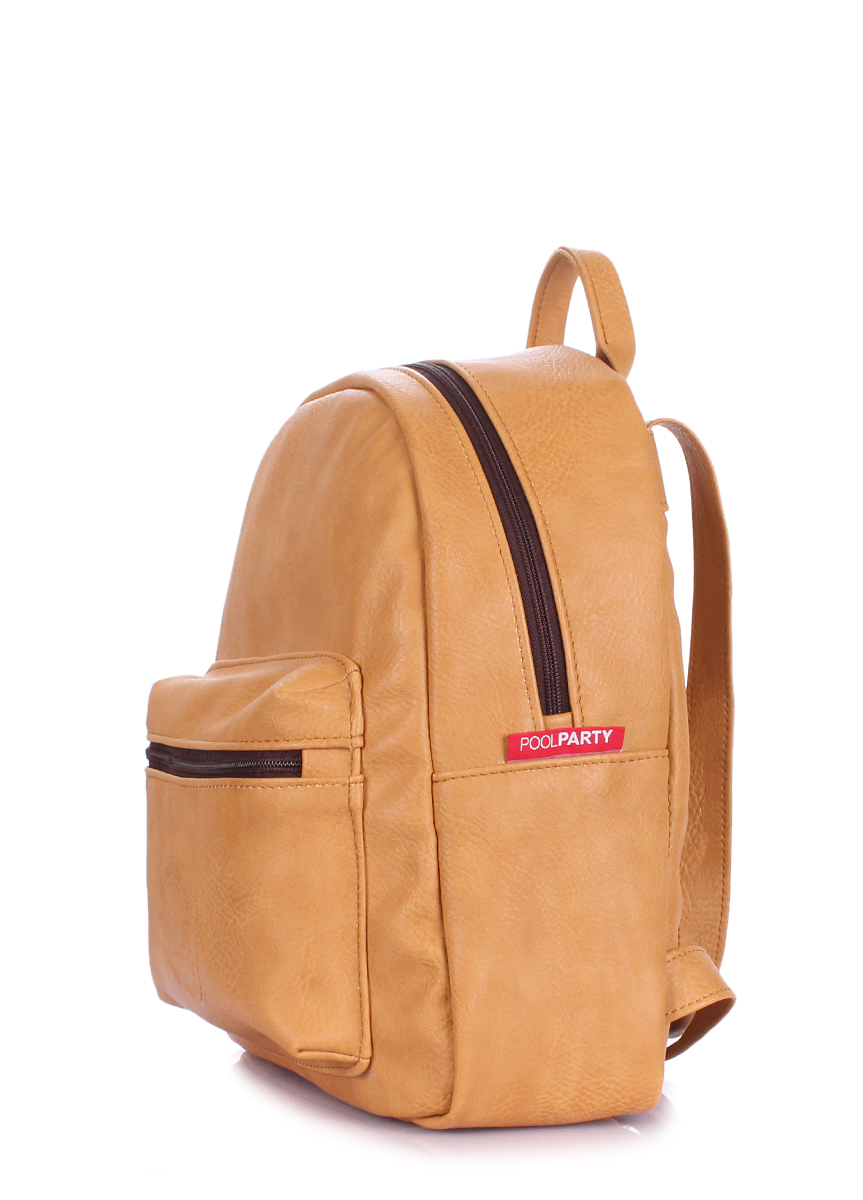 

Рюкзак женский кожаный Poolparty Xs Beige (P-1433)