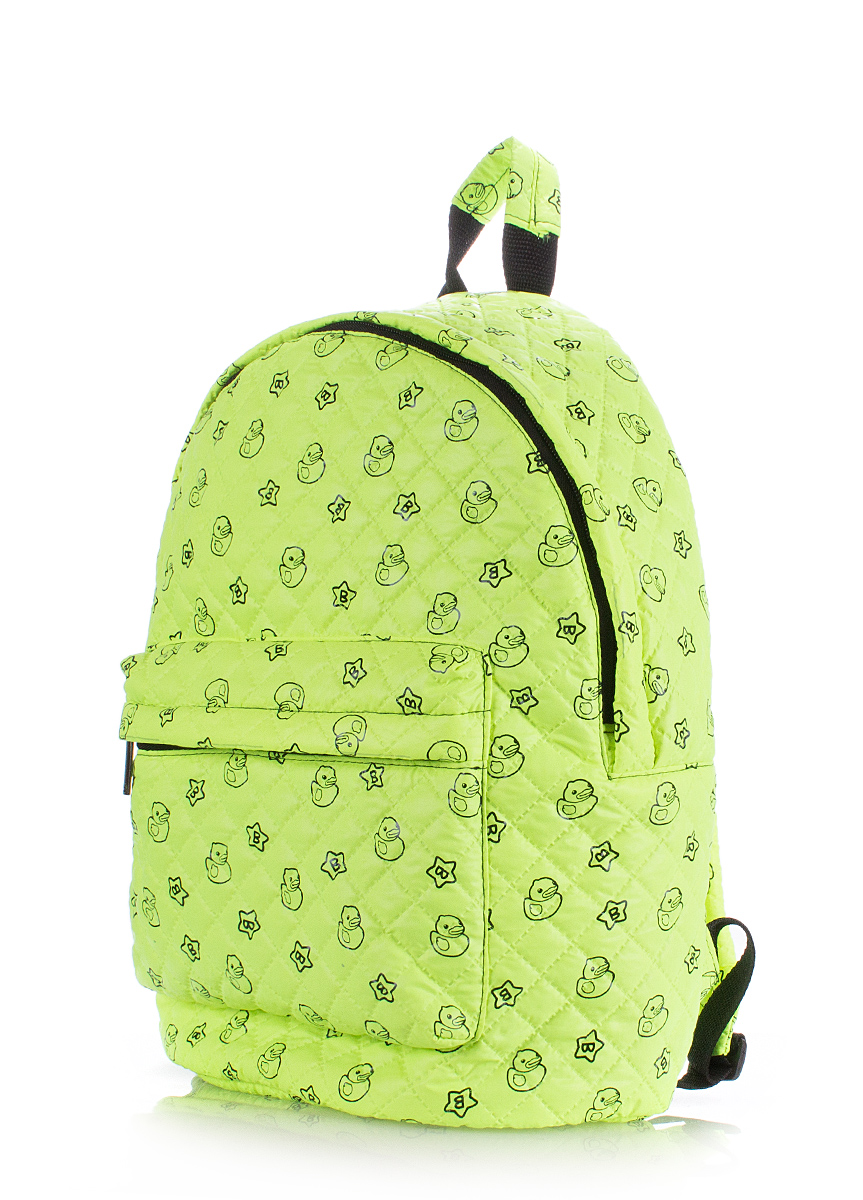 

Рюкзак женский стеганый с уточками Poolparty Backpack Light Green (P-1453)