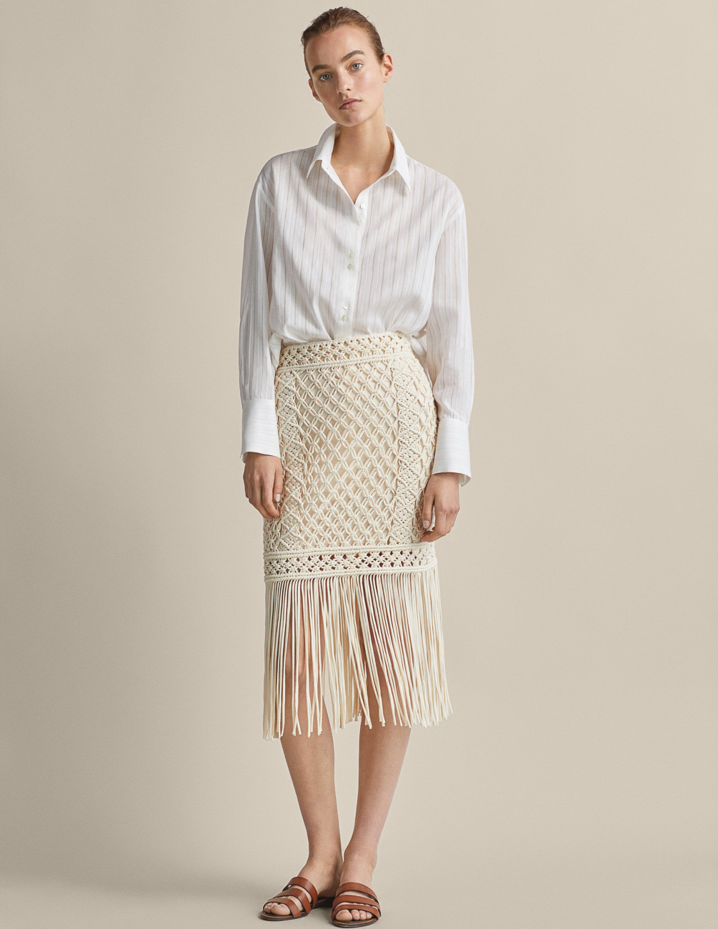 

Юбка Massimo Dutti Ж1070226 цвет бежевый L