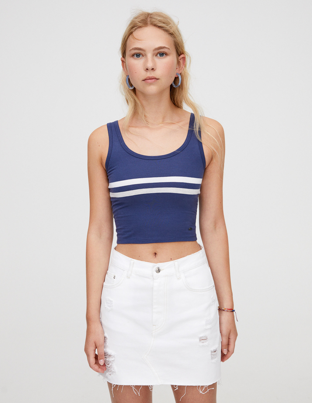 

Топ PULL & BEAR Ж1066851 (9230/355/405) цвет синий XS