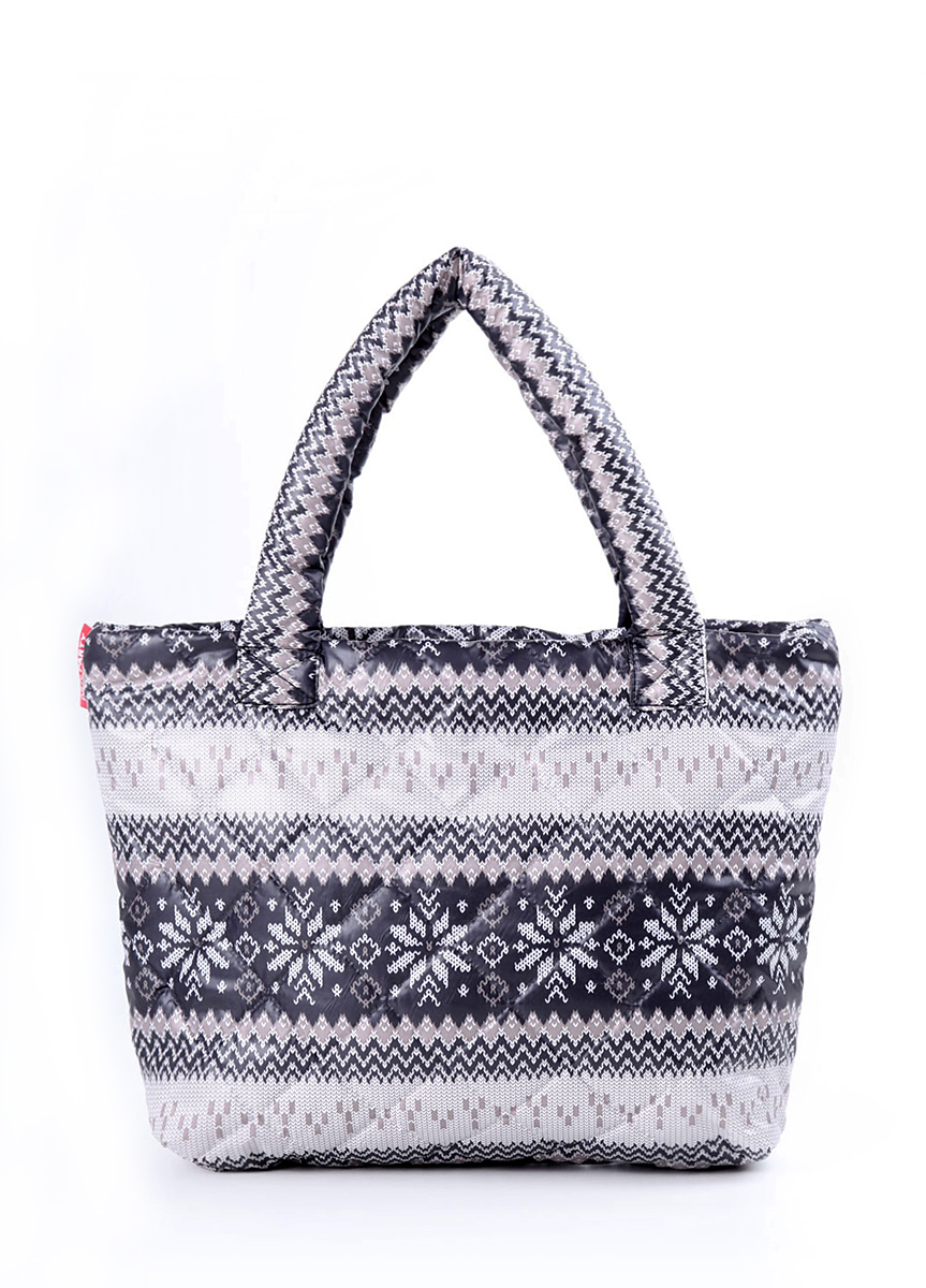 

Сумка женская дутая с северным узором Poolparty UZOR 11 Grey (P-1285)