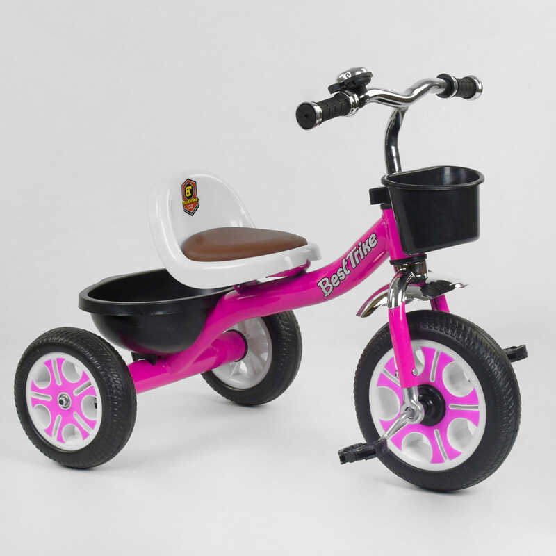 

Велосипед 3-х колёсный LM-2806 "Best Trike" (1) РОЗОВЫЙ, пено колесо, металлическая рама, звоночек, 2 корзины, переднее d=26 см,заднее d=20,в коробке
