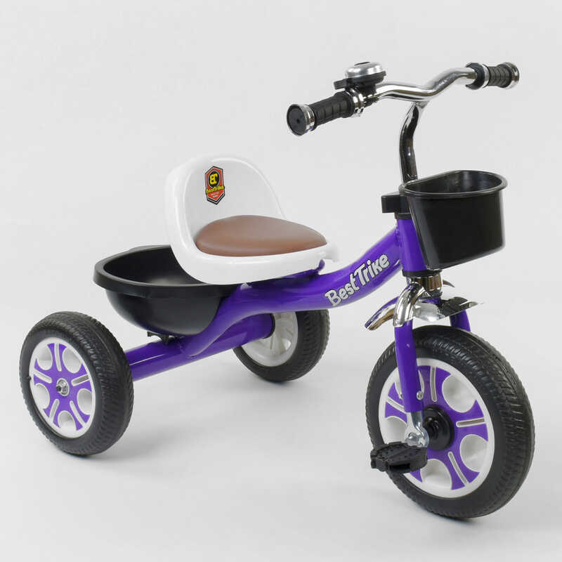 

Велосипед 3-х колёсный LM-1355 "Best Trike" (1) ФИОЛЕТОВЫЙ, пено колесо, метал. рама, звоночек, 2 корзины, переднее d=26см, заднее d=20см, в коробке
