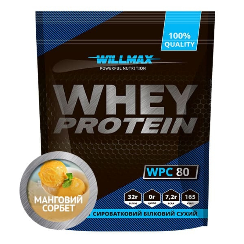 

Сывороточный протеин концентрат Willmax Whey Protein 80 1000 грамм Манговый сорбет