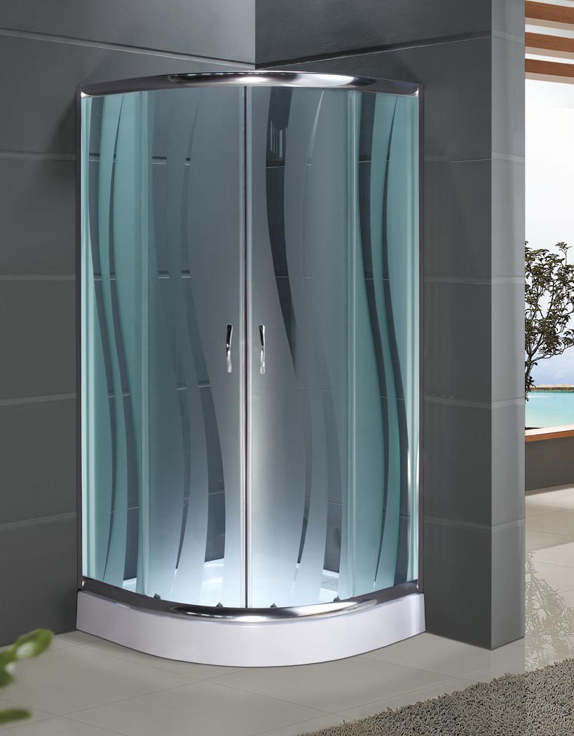 

Кабина душевая полукруглая 1001 R ECO (100х100х195) стекло ROLA / поддон - 15 см / профиль алюминий хромированный