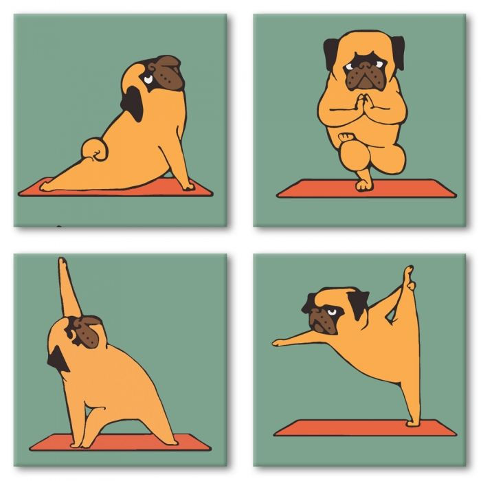 

Картина по номерам Идейка Полиптих Yoga-dog 4шт 18х18 KNP012