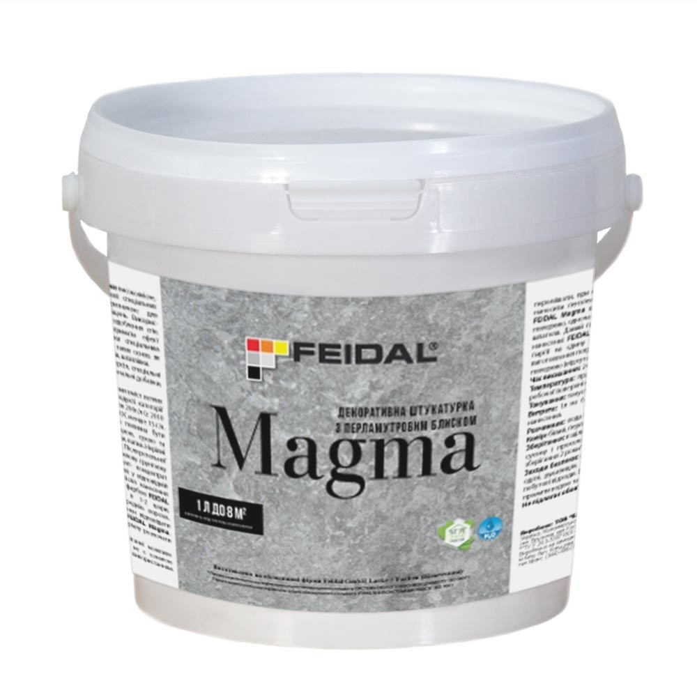 

Декоративная штукатурка с перламутровым блеском 1л FEIDAL Magma