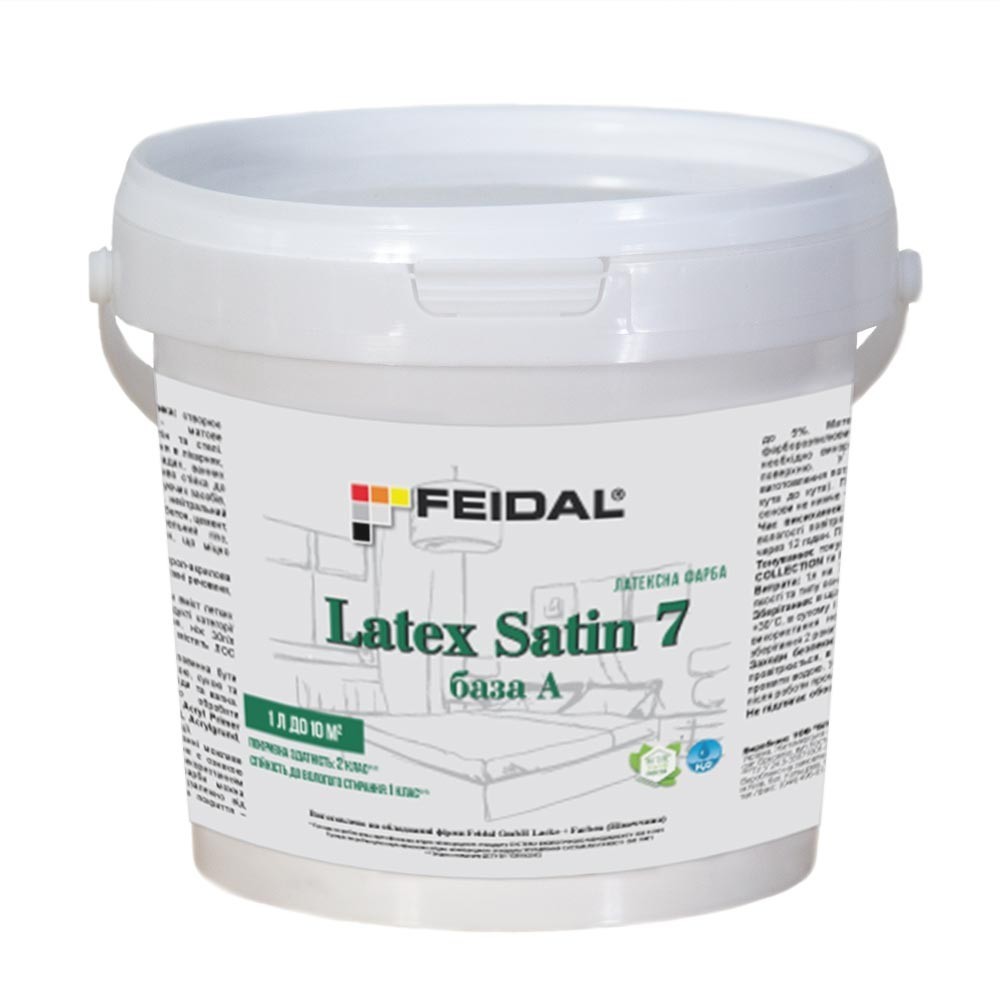 

Латексная краска 1л Feidal Latex Satin 7 база А