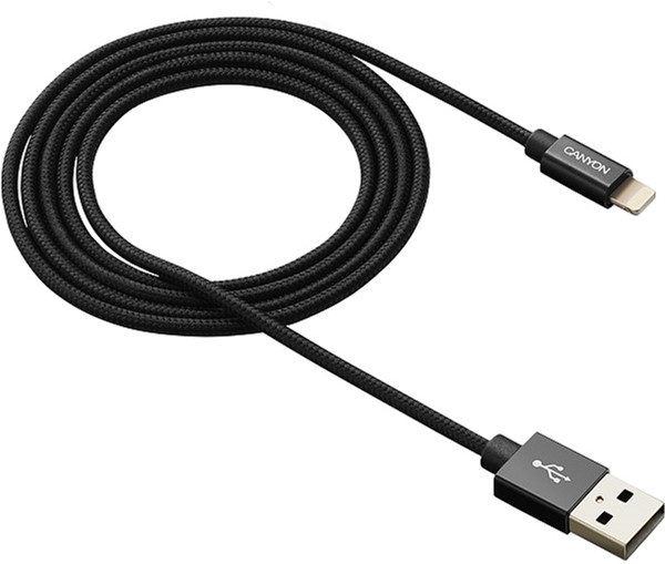 

Кабель Canyon Lightning - USB MFI 0.96 м Black (CNS-MFIC3B)