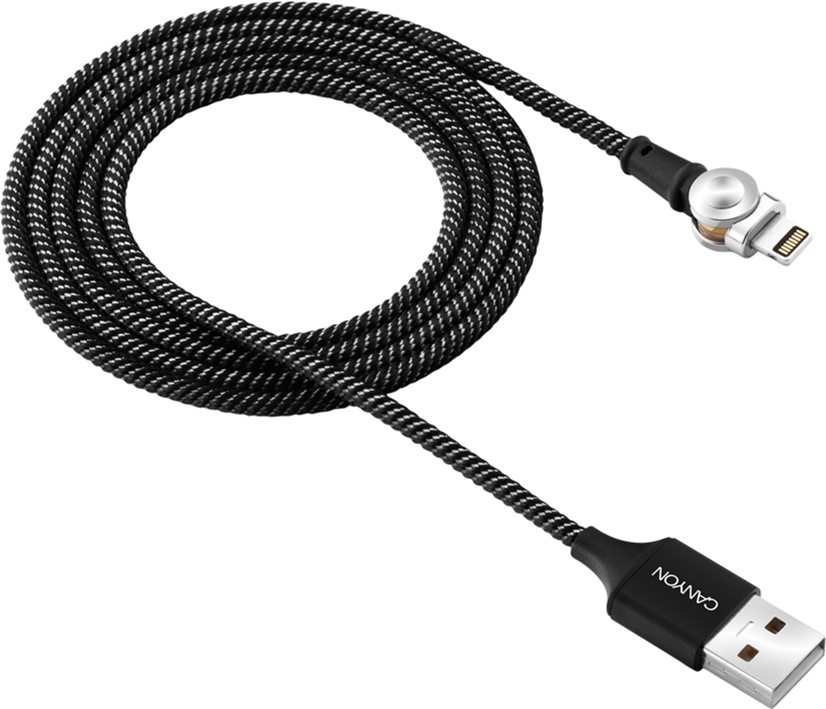 

Кабель Canyon USB - Lightning с магнитной поворотной системой 1 м Black (CNS-CFI8B)