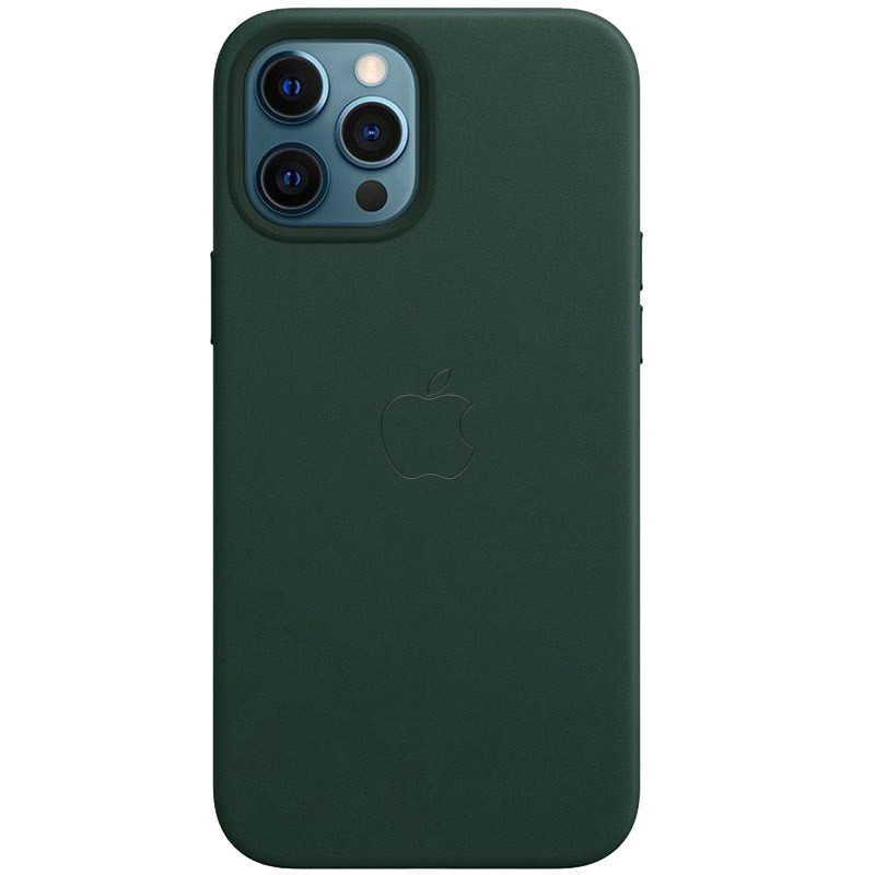 

Кожаный чехол Leather Case (AAA) with MagSafe and Animation для Apple iPhone 12 Pro Max (6.7") Dark Green