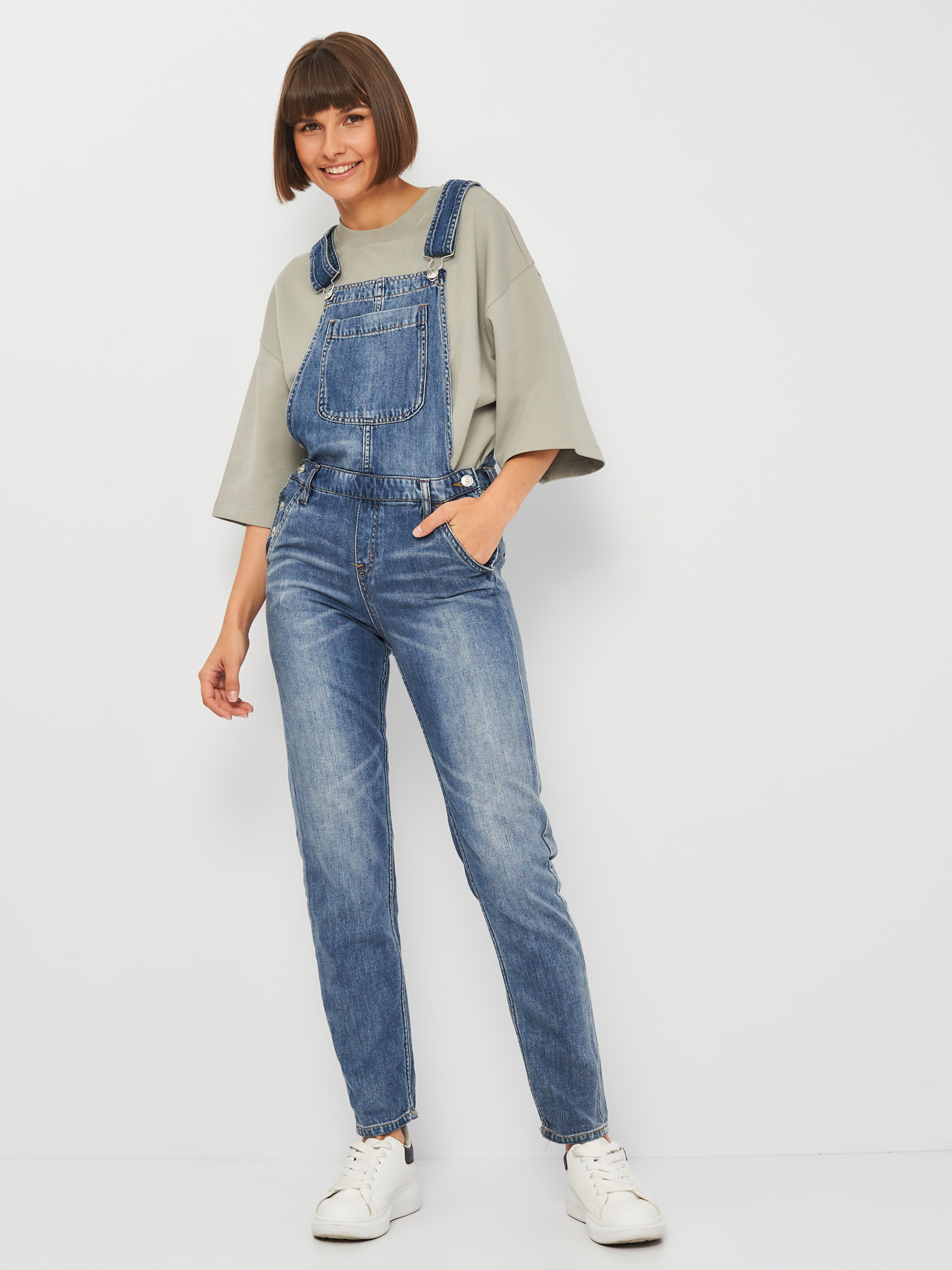 

Джинсовый полукомбинезон H&M 4775895-ACXD 34 Синий
