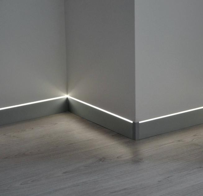 

Скрытый плинтус Profilpas Metal line 87+88 с LED подсветкой, высота 60