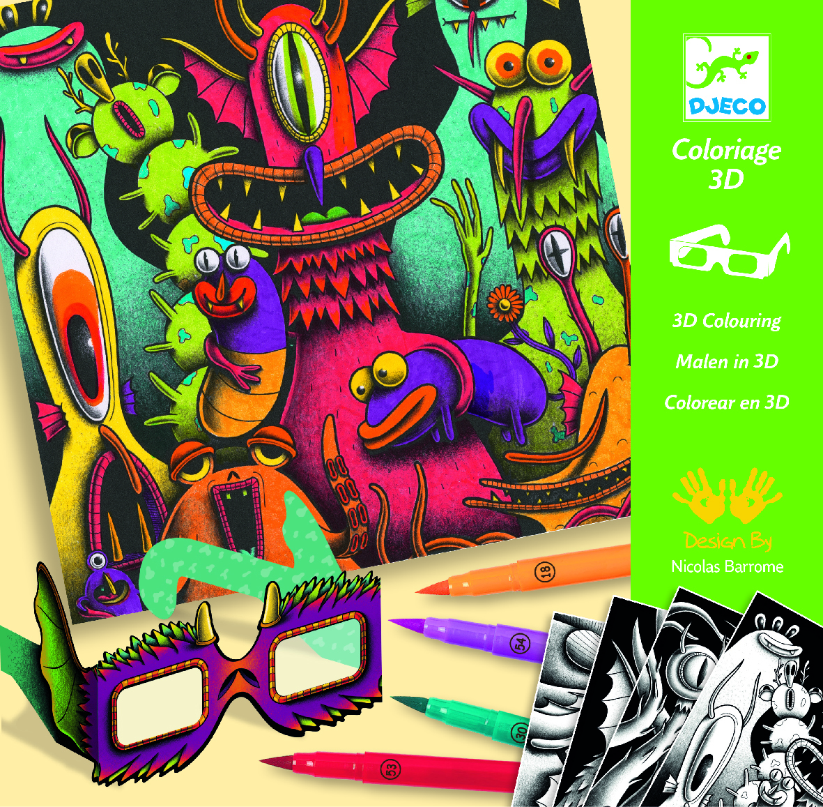 

Набор для творчества Djeco с 3D эффектом Веселые монстры (DJ08651) (3070900086517)