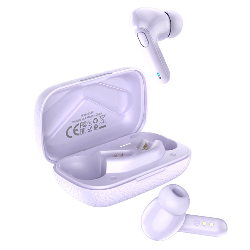 

Беспроводные Bluetooth наушники HOCO Gratified TWS wireless BT headset ES59 |BT5.1, 35/300mAh, 4.5Hours| purple