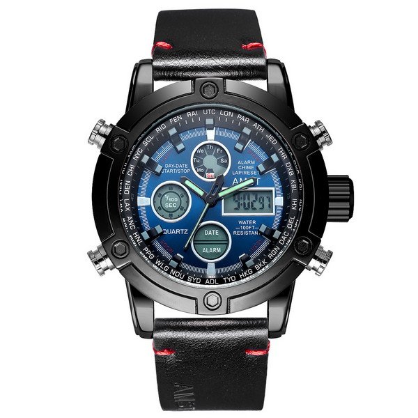 

Часы AMST 3022 Black-Blue Smooth Wristband