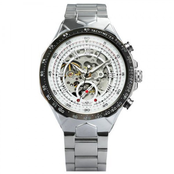 

Часы Winner 8067 Silver-Black-White Red Cristal