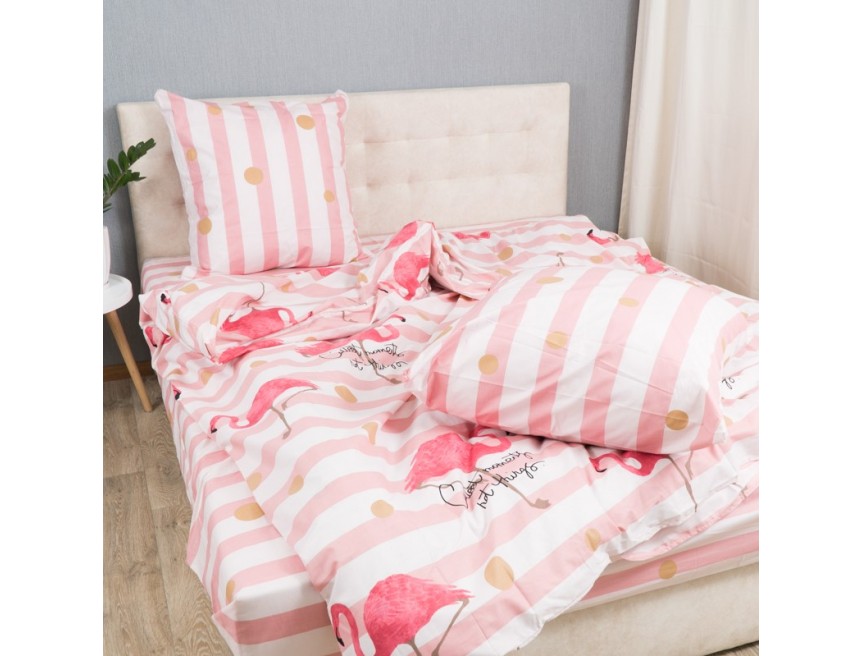 

Комплект постельного белья Le Confort «Розовые фламинго» 150x220 Бязь (002-1)