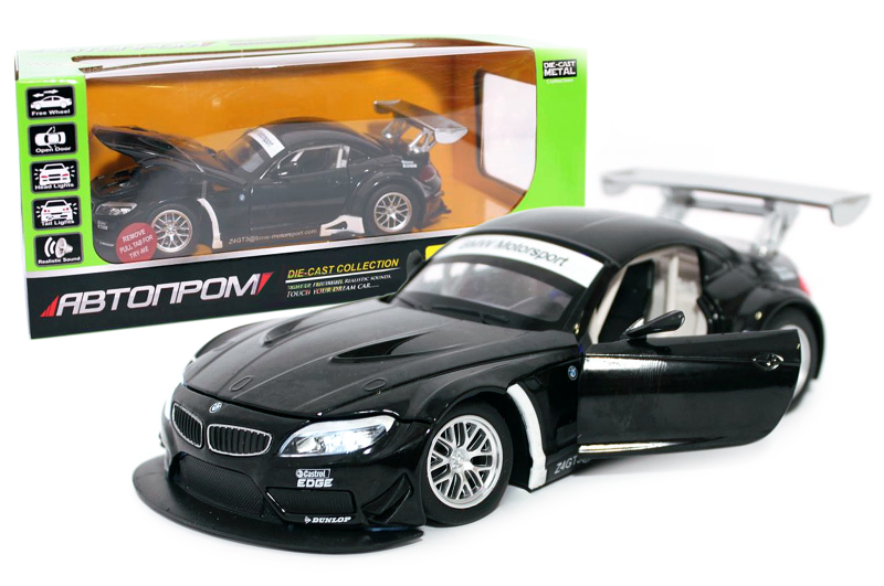 

Металева машинка Автопром BMW Z4 GT3 25 х 12 х 10см Чорна 68251A