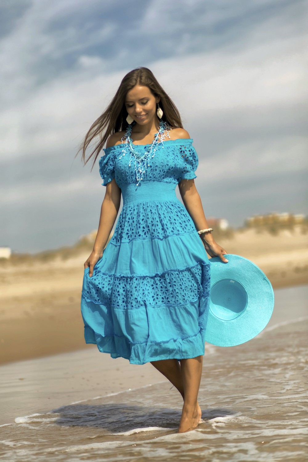 

Кружевное пляжное платье Fresh Cotton 646 F-2C () Бирюзовый, Кружевное пляжное платье Fresh Cotton 646 F-2C 46(L) Бирюзовый