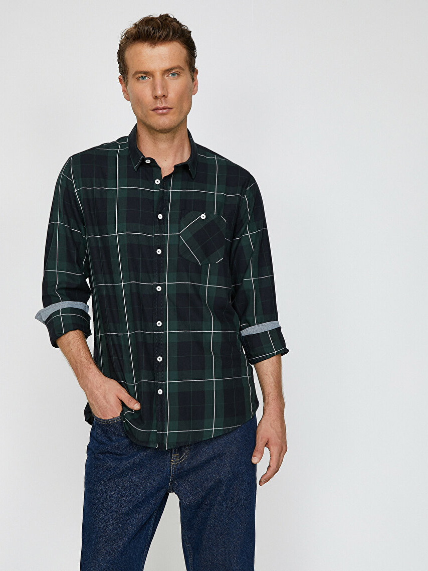 

Рубашка Koton 0KAM64716OW-54T S Green Check