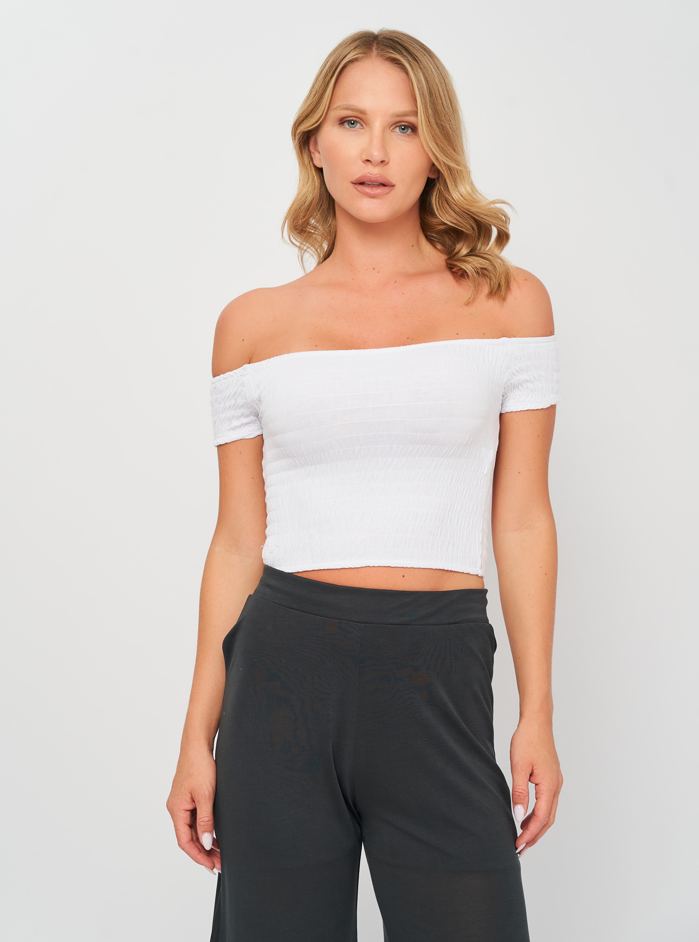 

Топ Pull & Bear 5239/339/250  Белый, Топ Pull & Bear 5239/339/250 S Белый