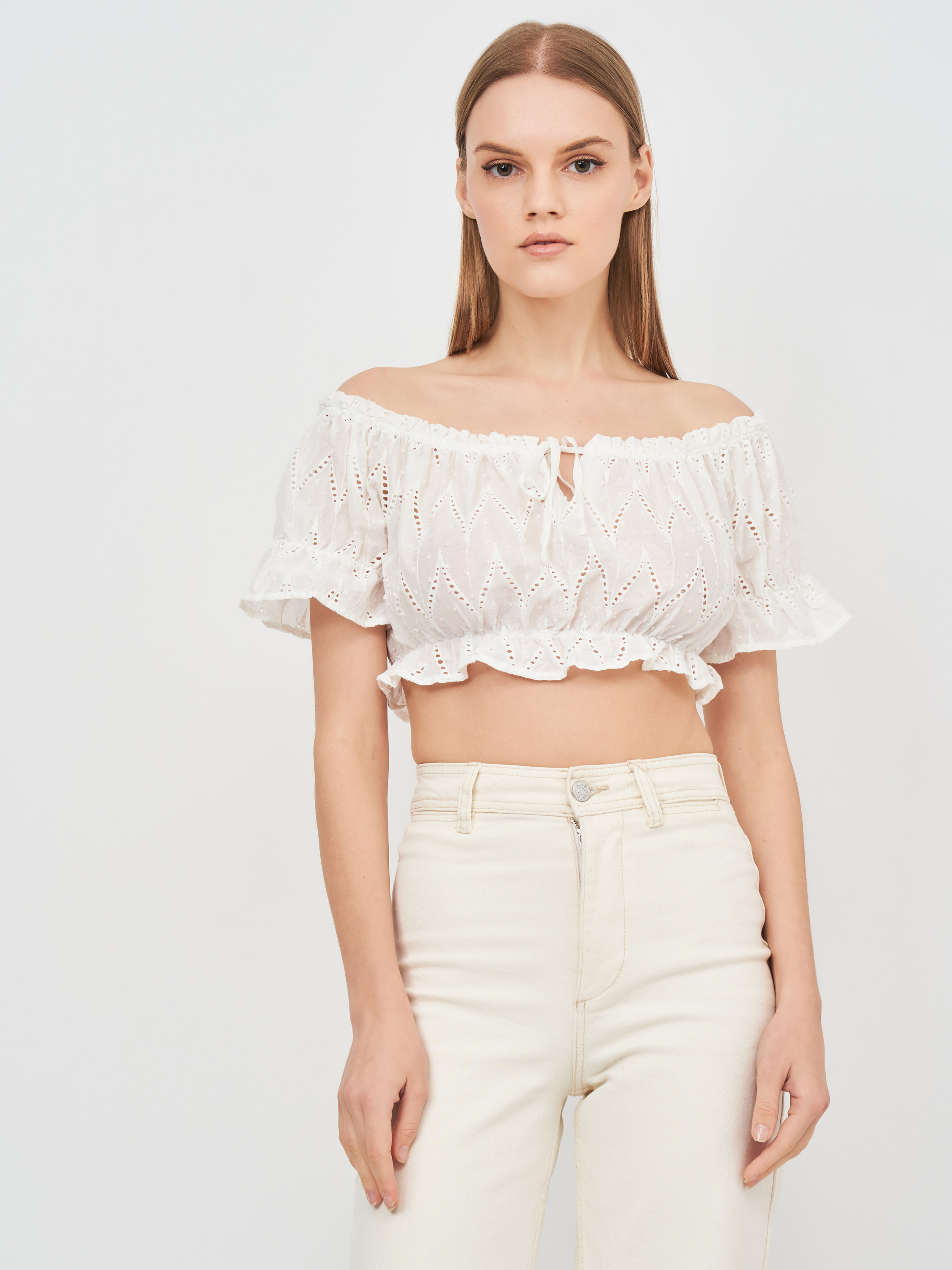 

Топ Pull & Bear 9471/362/805  Белый, Топ Pull & Bear 9471/362/805 M Белый