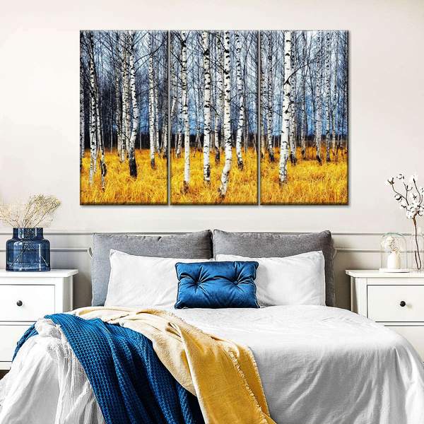 

Модульная картина из трех частей Березовая роща 128x81 см