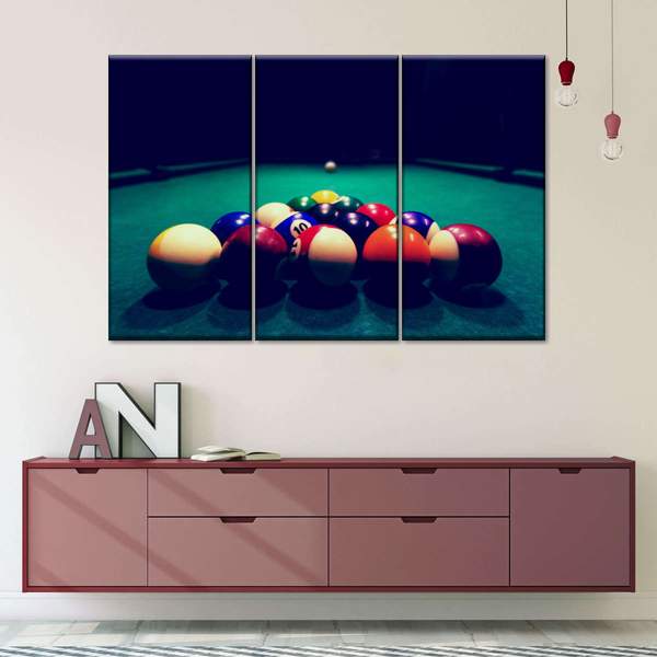 

Модульная картина из трех частей Бильярдный стол 128x81 см