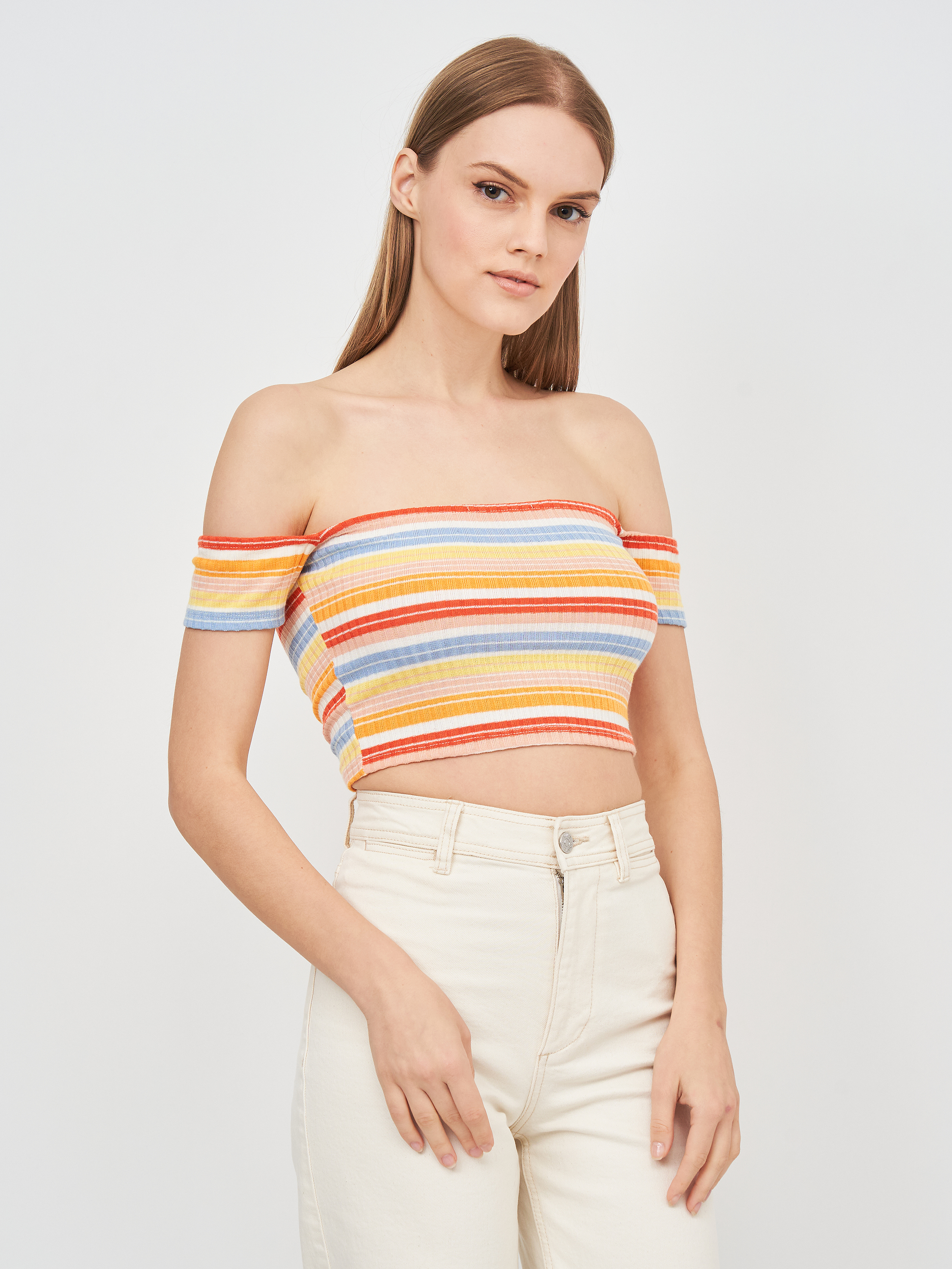 

Топ Bershka 2182/810/712  Желтый с голубым, розовым, оранжевым и белым, Топ Bershka 2182/810/712 M Желтый с голубым, розовым, оранжевым и белым