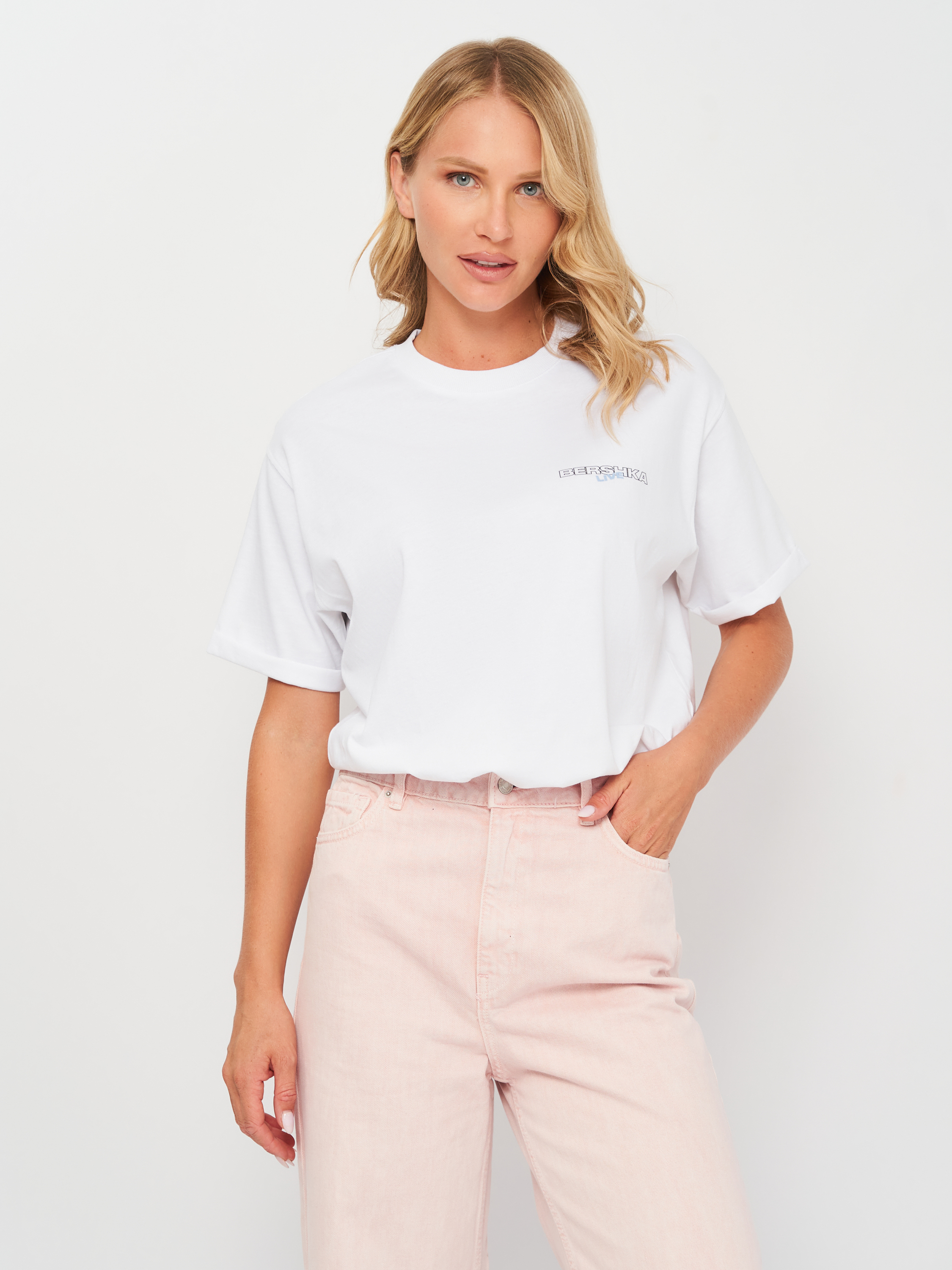 

Футболка Bershka 7710/551/250  Белая, Футболка Bershka 7710/551/250 S Белая