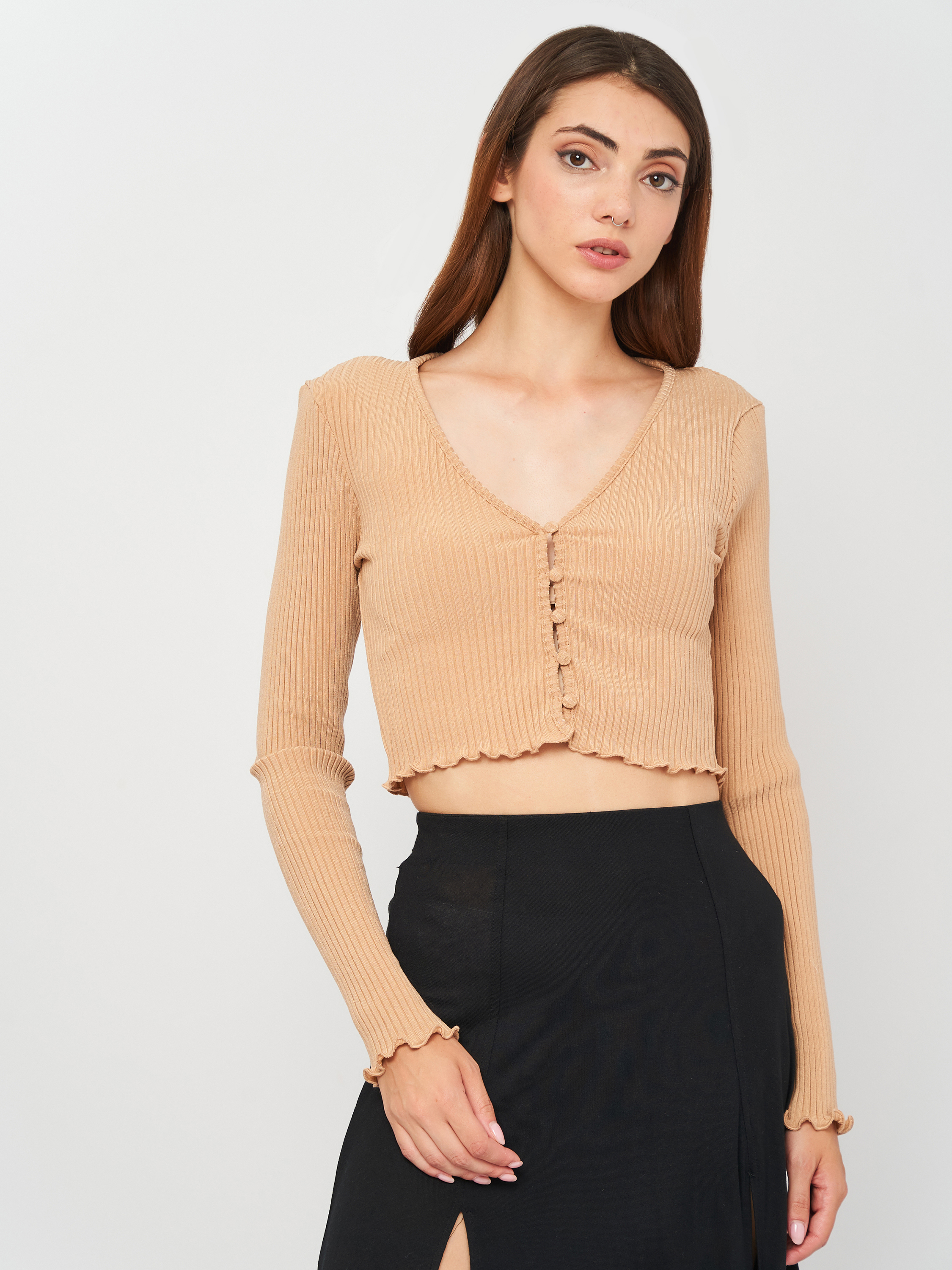 

Топ Bershka 6593/555/742  Бежевый, Топ Bershka 6593/555/742 L Бежевый