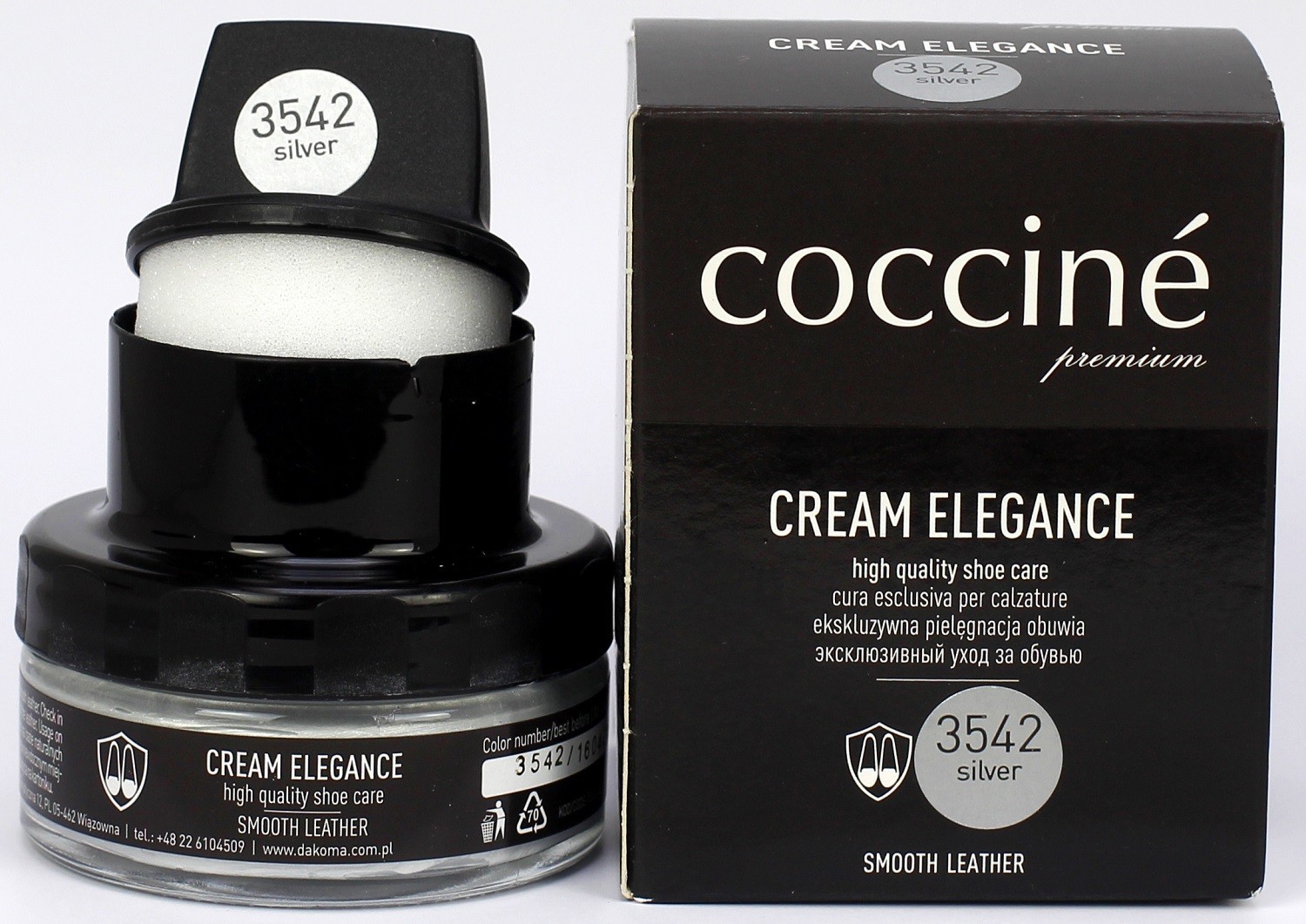 

Крем в банці + губка COCCINE 50ml SILVER