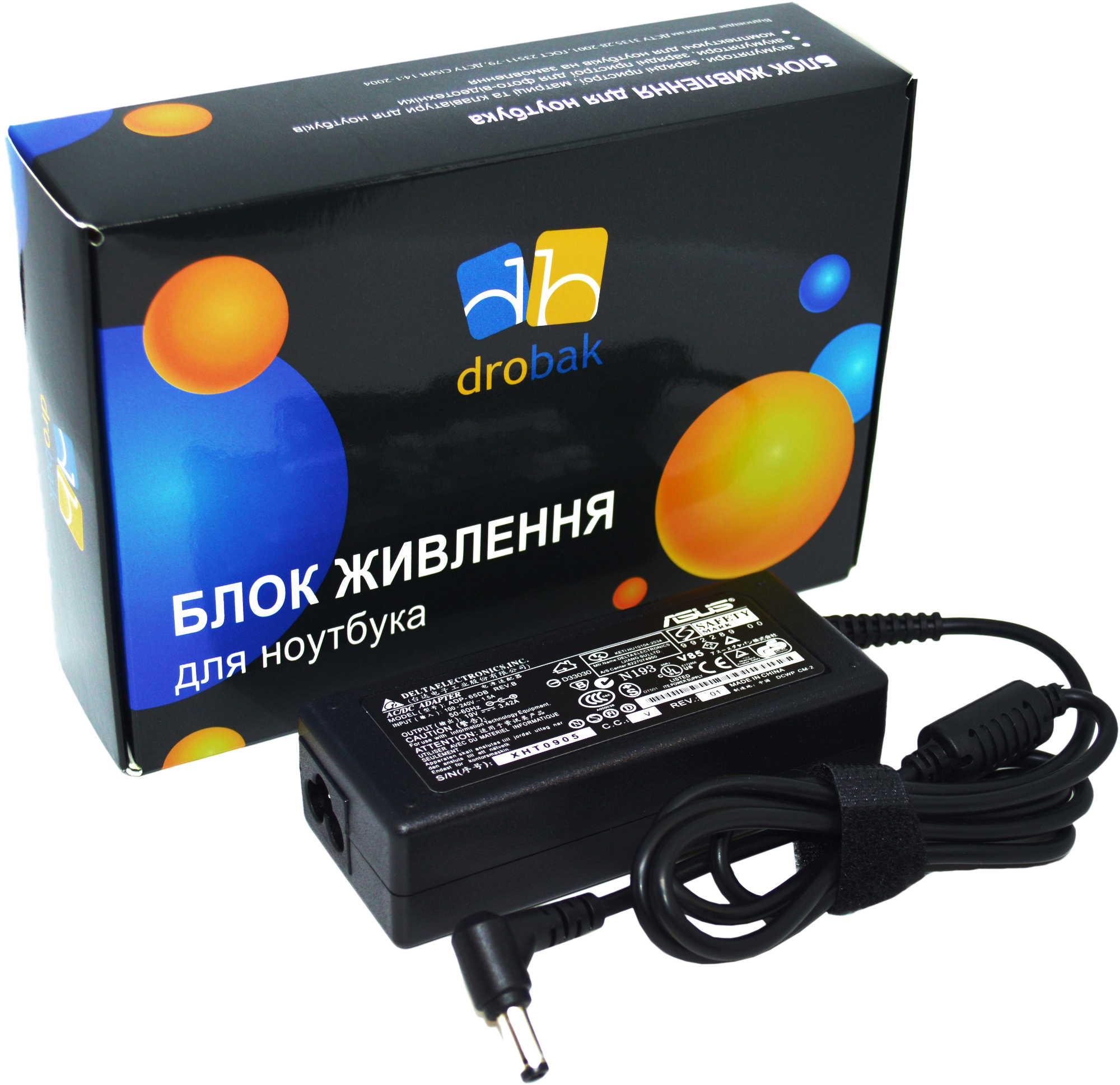 Акція на Блок питания для ноутбука Asus (19V 65W 3.42A) Drobak (140317) від Rozetka UA