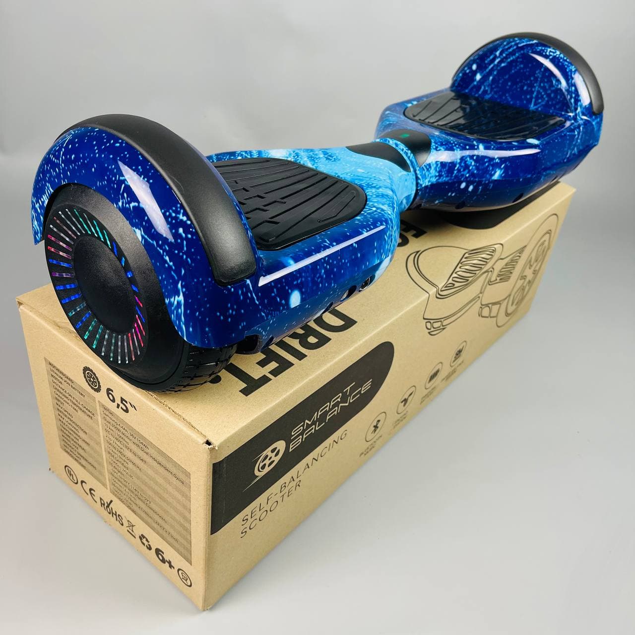 

Гироборд Smart Balance Wheel 6,5" Синий космос Premium Самобаланс | LED | Bluetooth